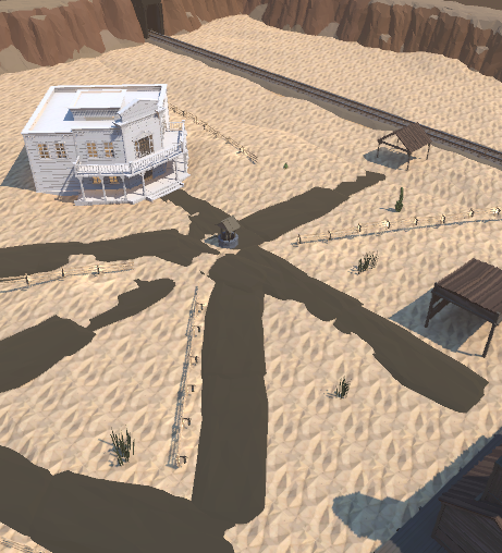 Wide view of town ground with triplanar detail